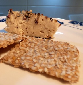 Nut cheese and crackers